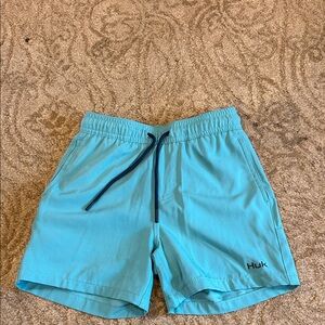 Huk boys Teal Swim Trunks with Navy Drawstring
